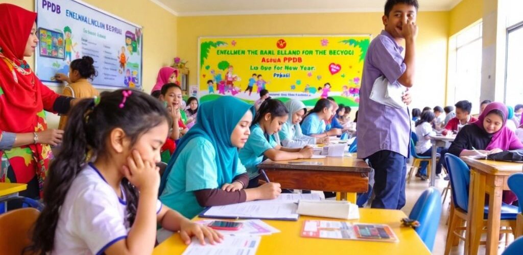 Siswa antusias saat pendaftaran PPDB Kota Bekasi.